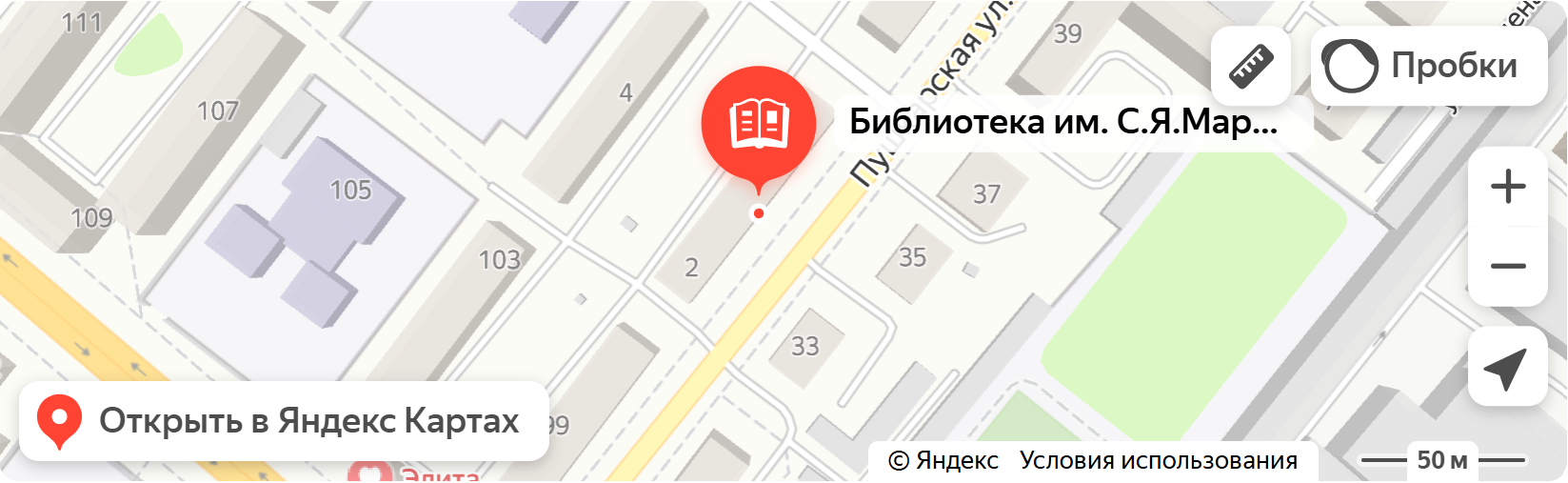Карта ЦДБ библиотеки